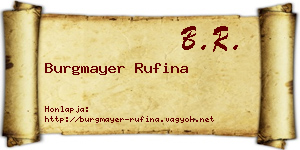 Burgmayer Rufina névjegykártya